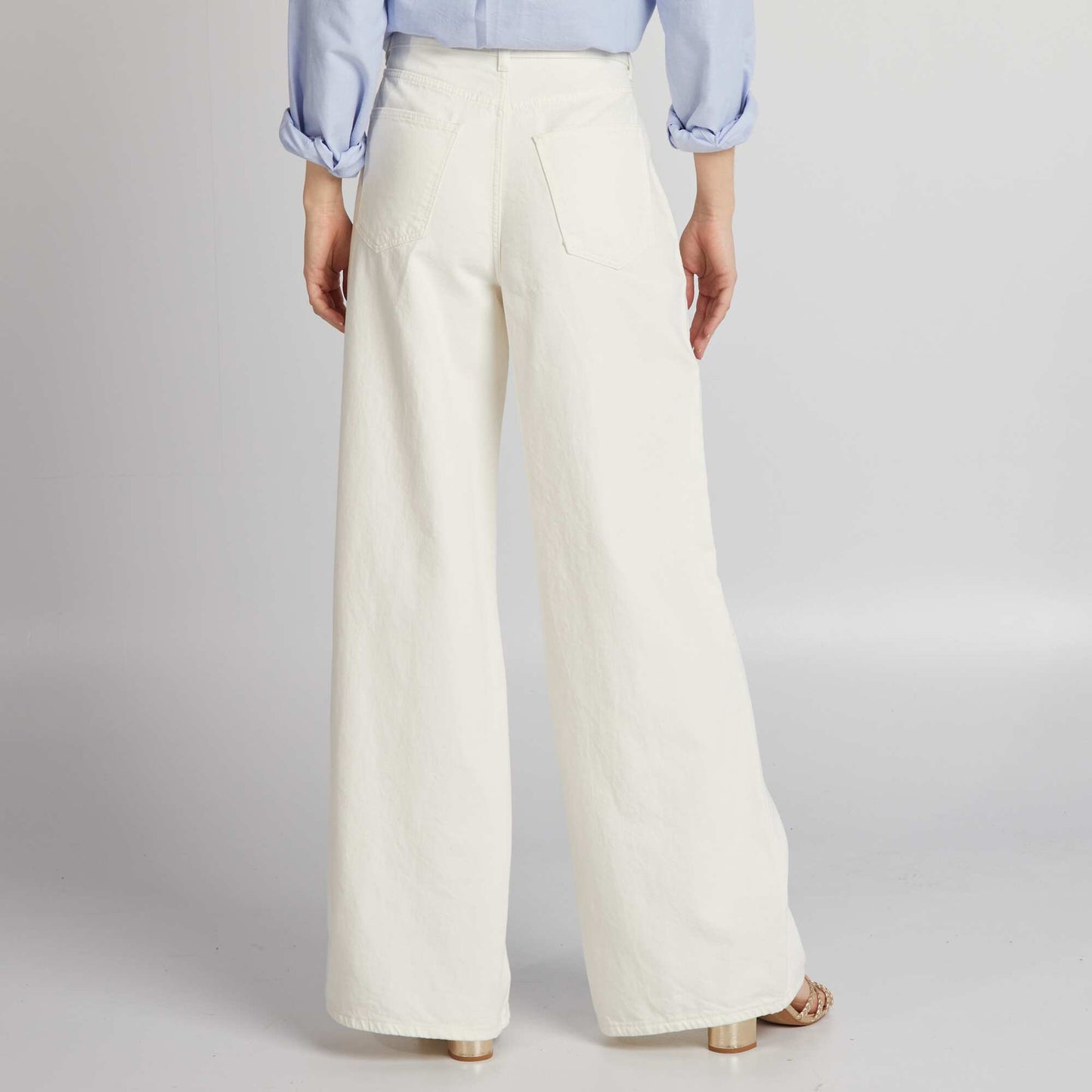 Faded wide-leg jeans WHITE