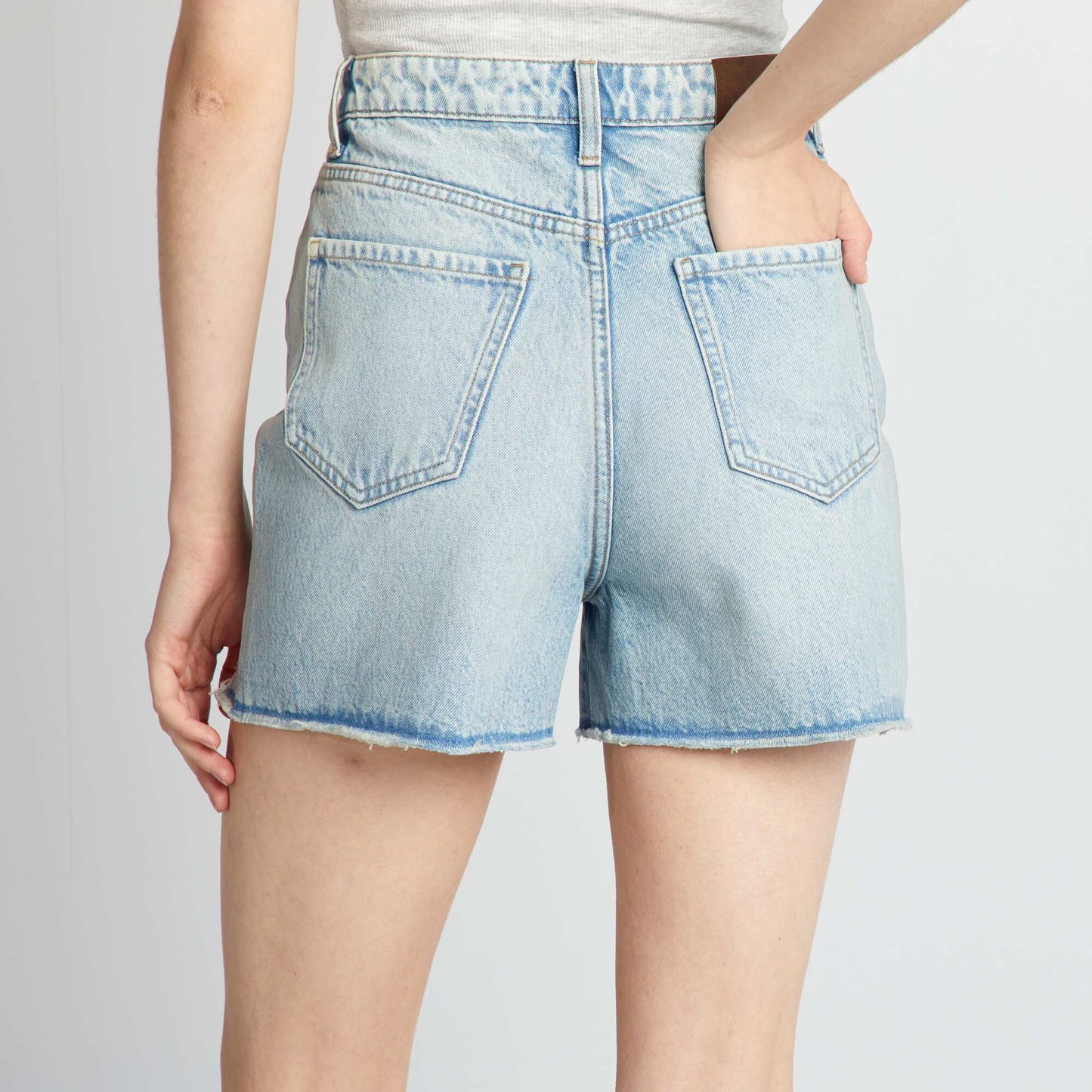 Distressed denim shorts BLUE