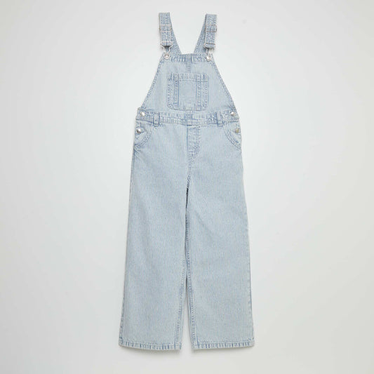 Striped denim dungarees BLUE