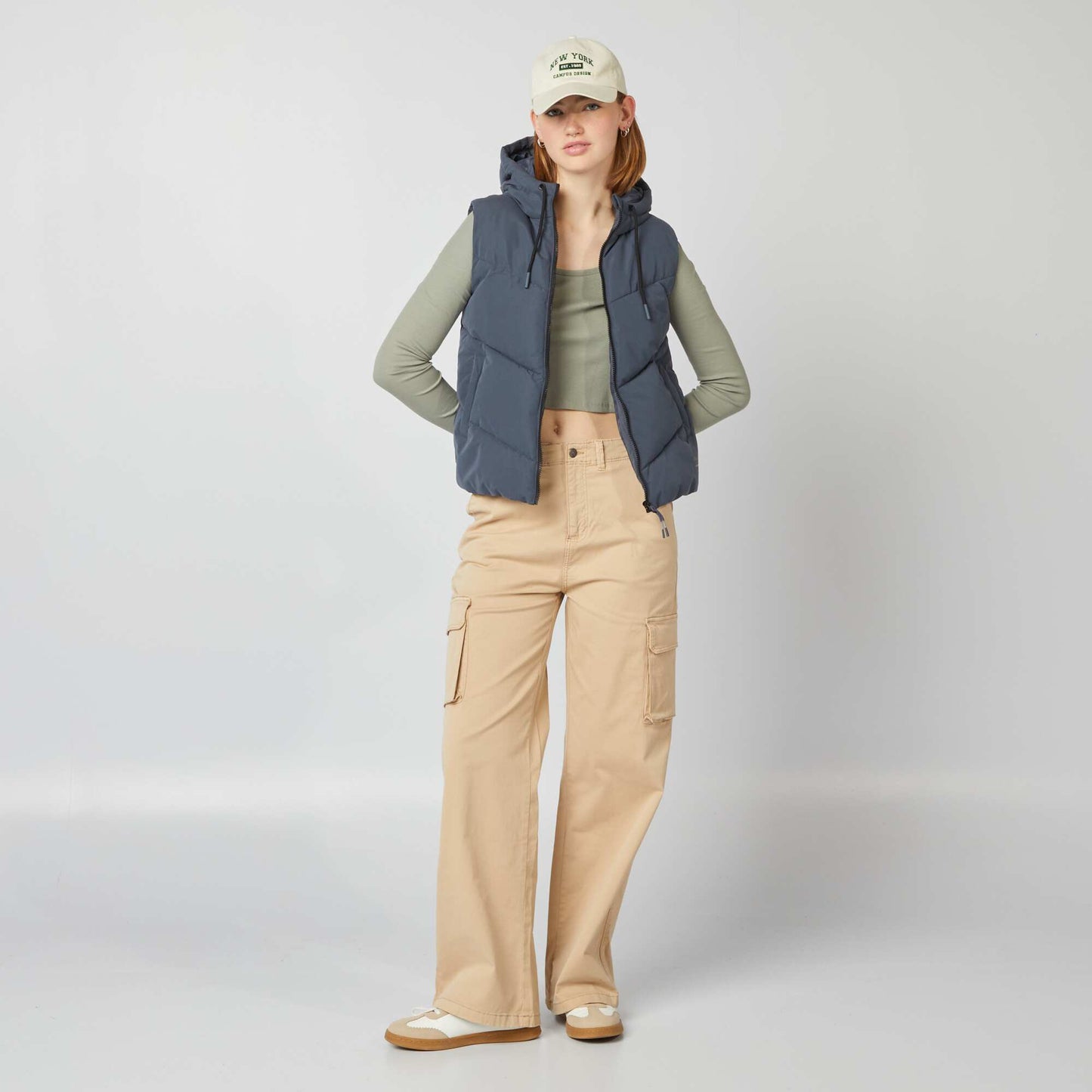 Loose-fit trousers with side pockets BEIGE