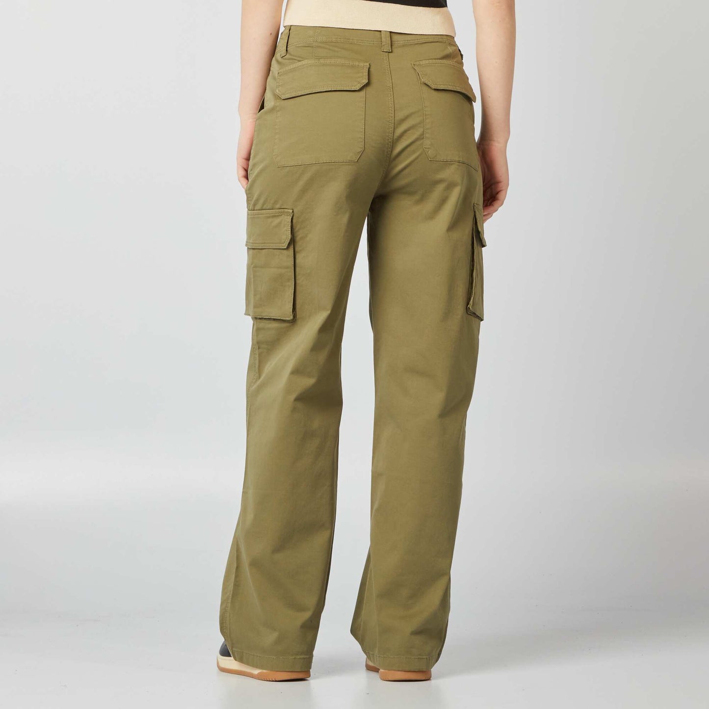 Loose-fit trousers with side pockets GREEN