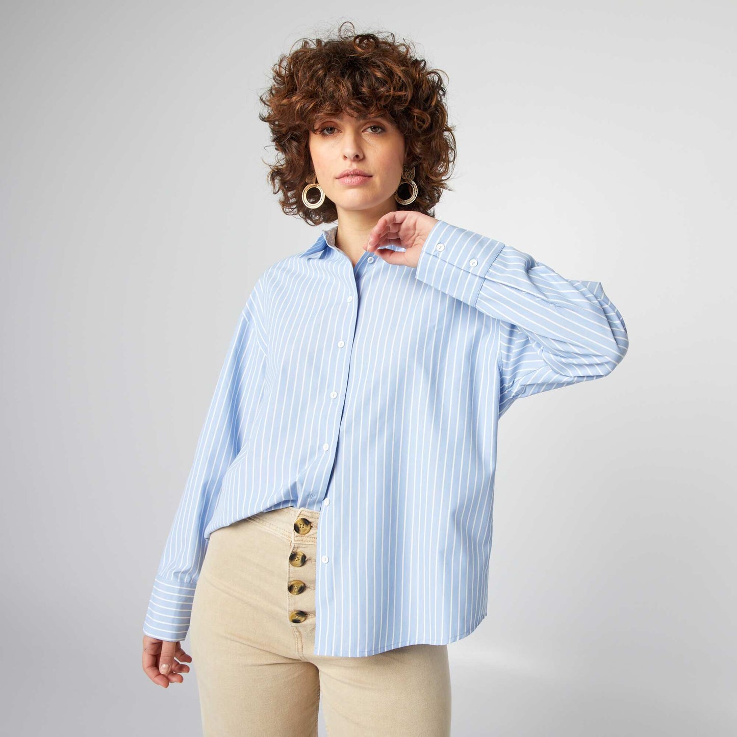 Basic poplin shirt BLUE