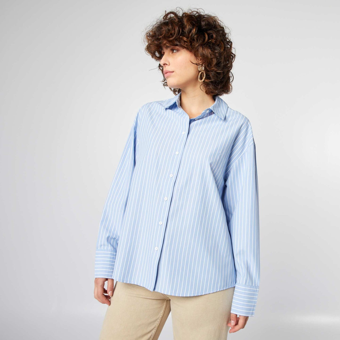 Basic poplin shirt BLUE