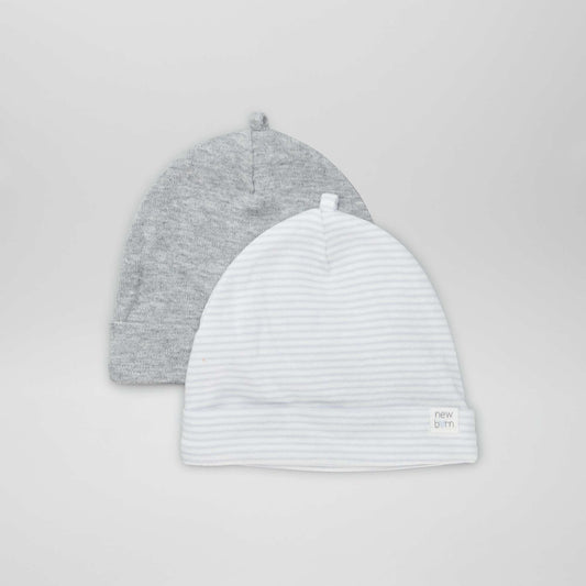 Pack of 2 newborn hats GREY