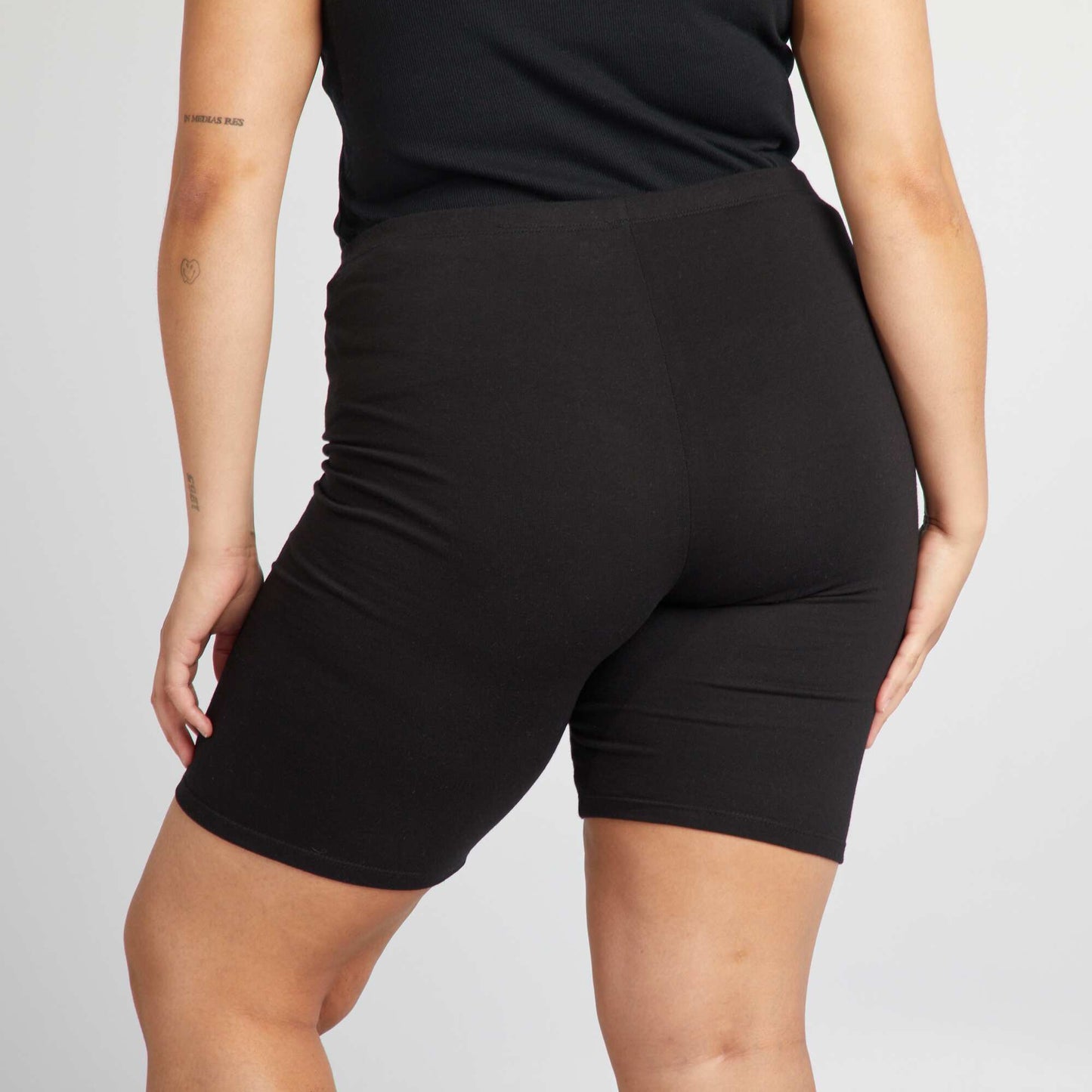 Stretch cotton cycling shorts black