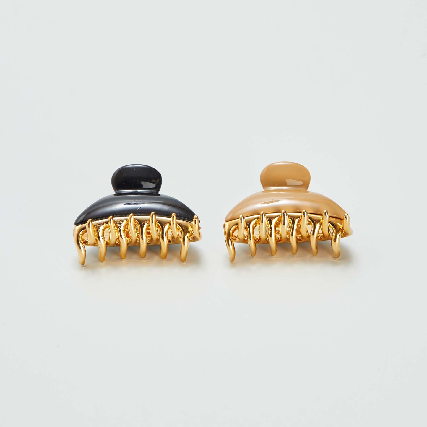 Pack of 2 gold-coloured claw hair clips BLACK