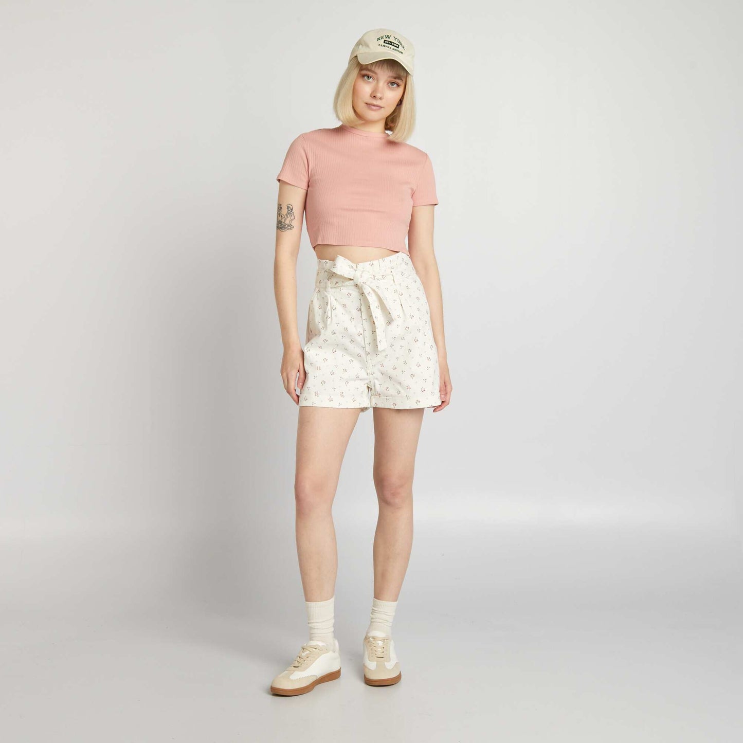 Twill shorts WHITE