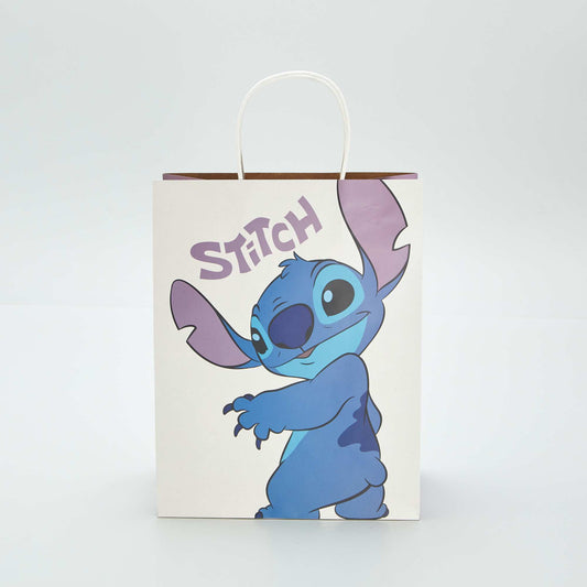 'Stitch' paper gift bag WHITE