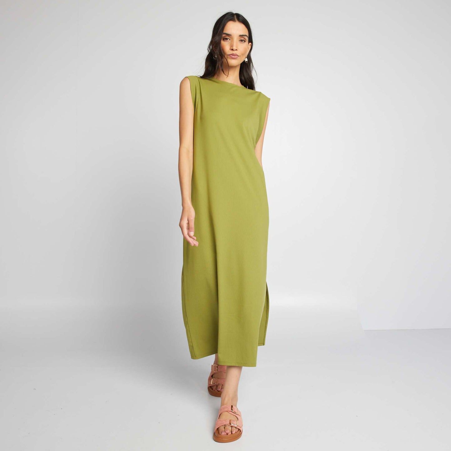 Midi T-shirt dress GREEN