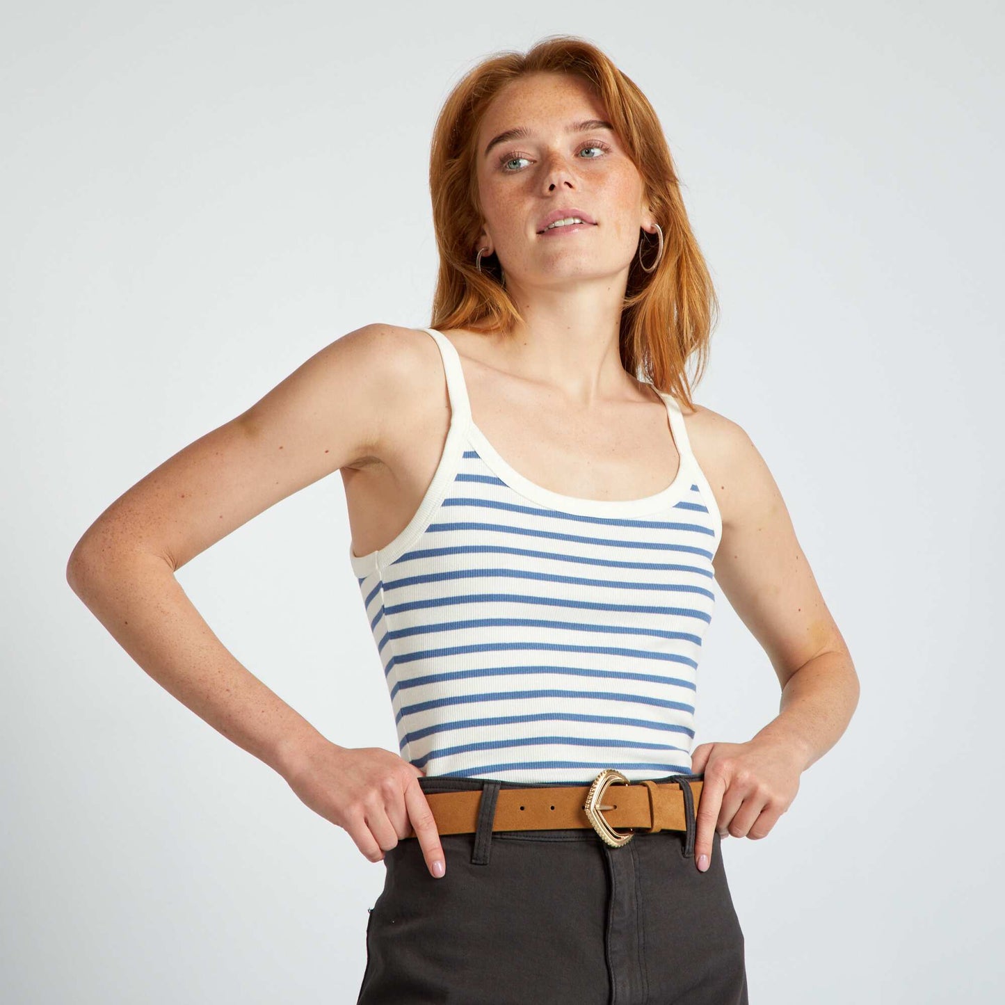 Vest top with spaghetti straps BLUE