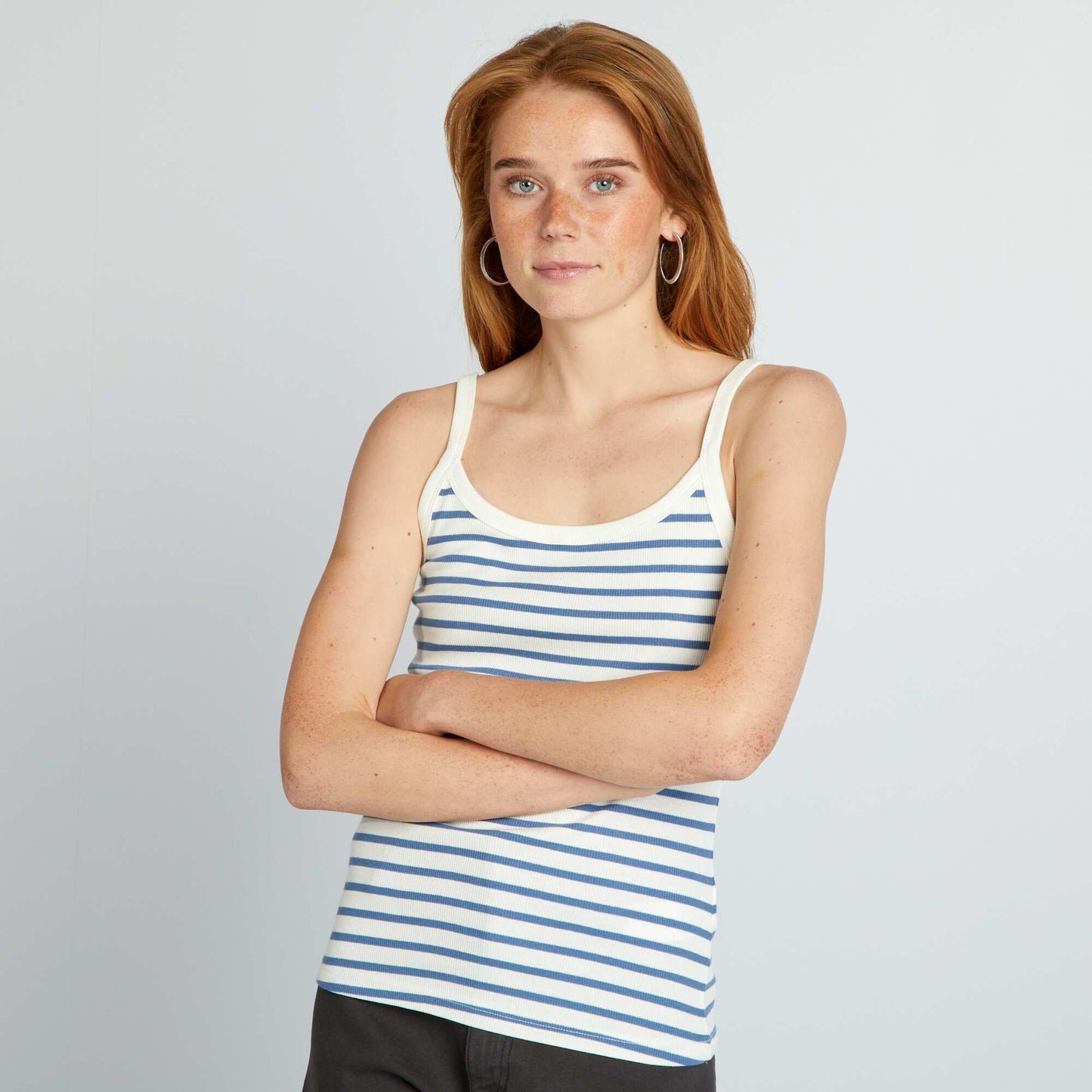 Vest top with spaghetti straps BLUE