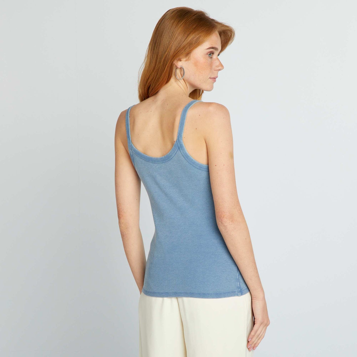 Vest top with spaghetti straps BLUE