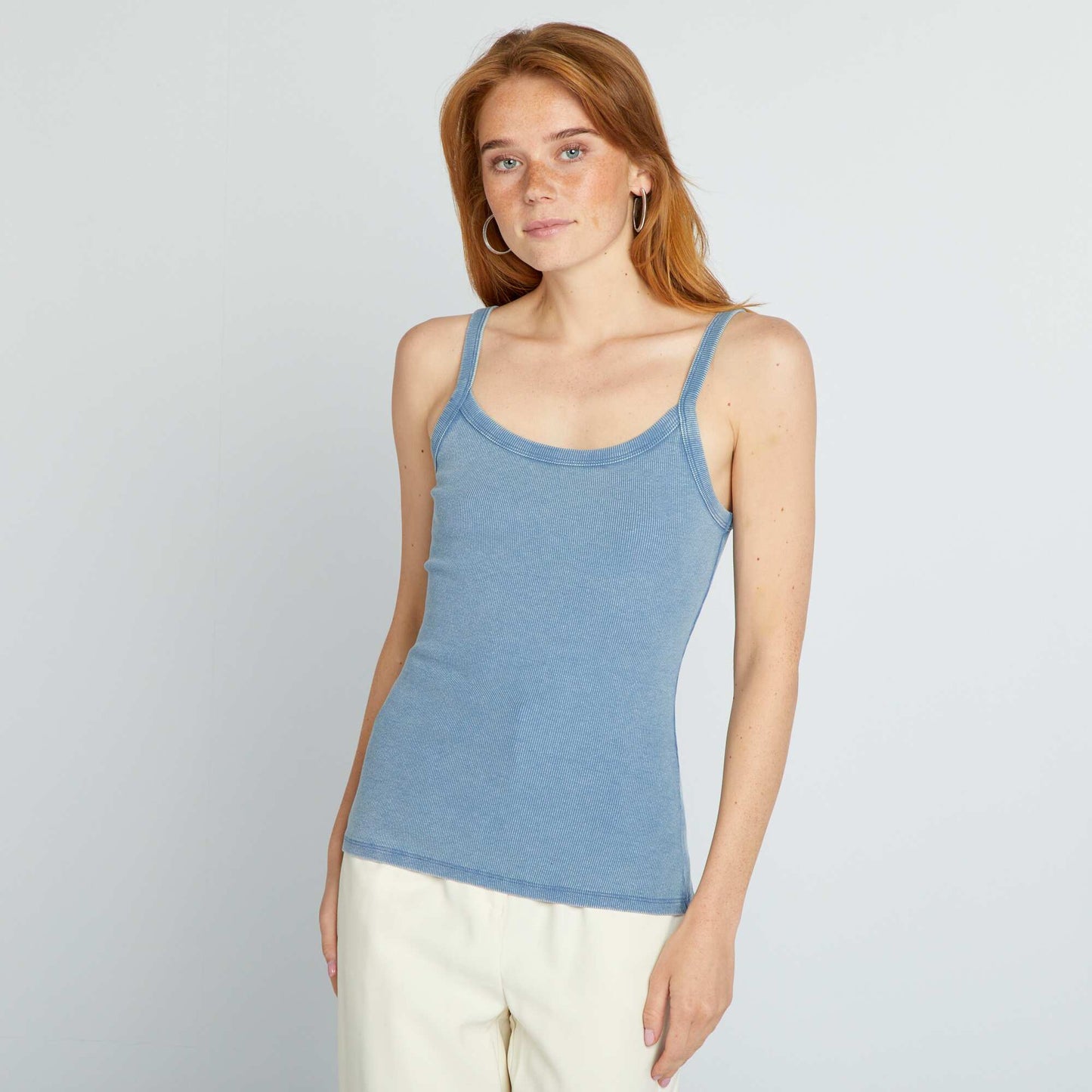 Vest top with spaghetti straps BLUE