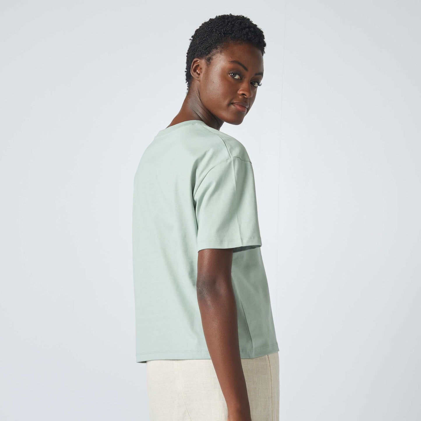 Oversized round neck T-shirt GREEN