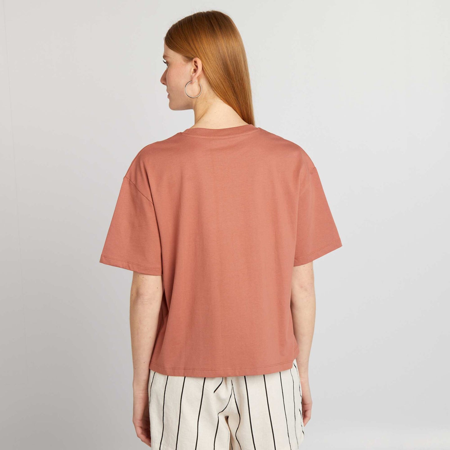 Oversized round neck T-shirt PINK