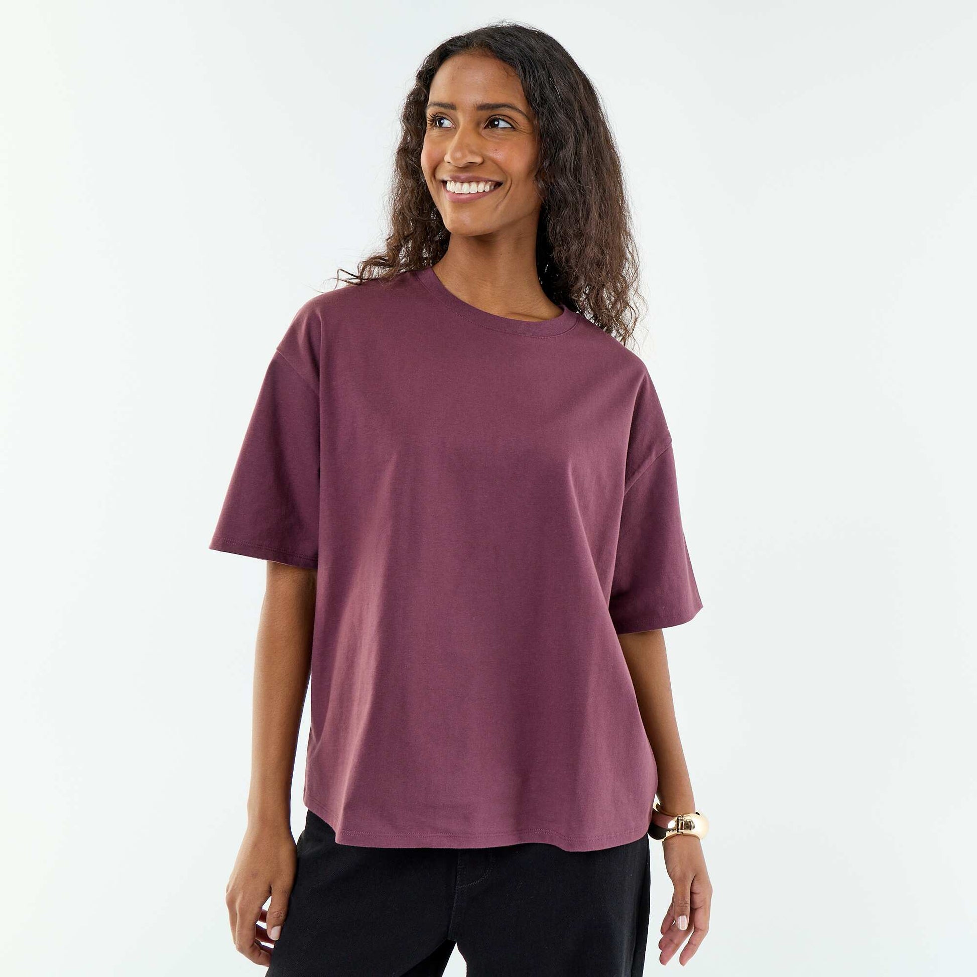 Oversized Round-Neck T-shirt PURPLE