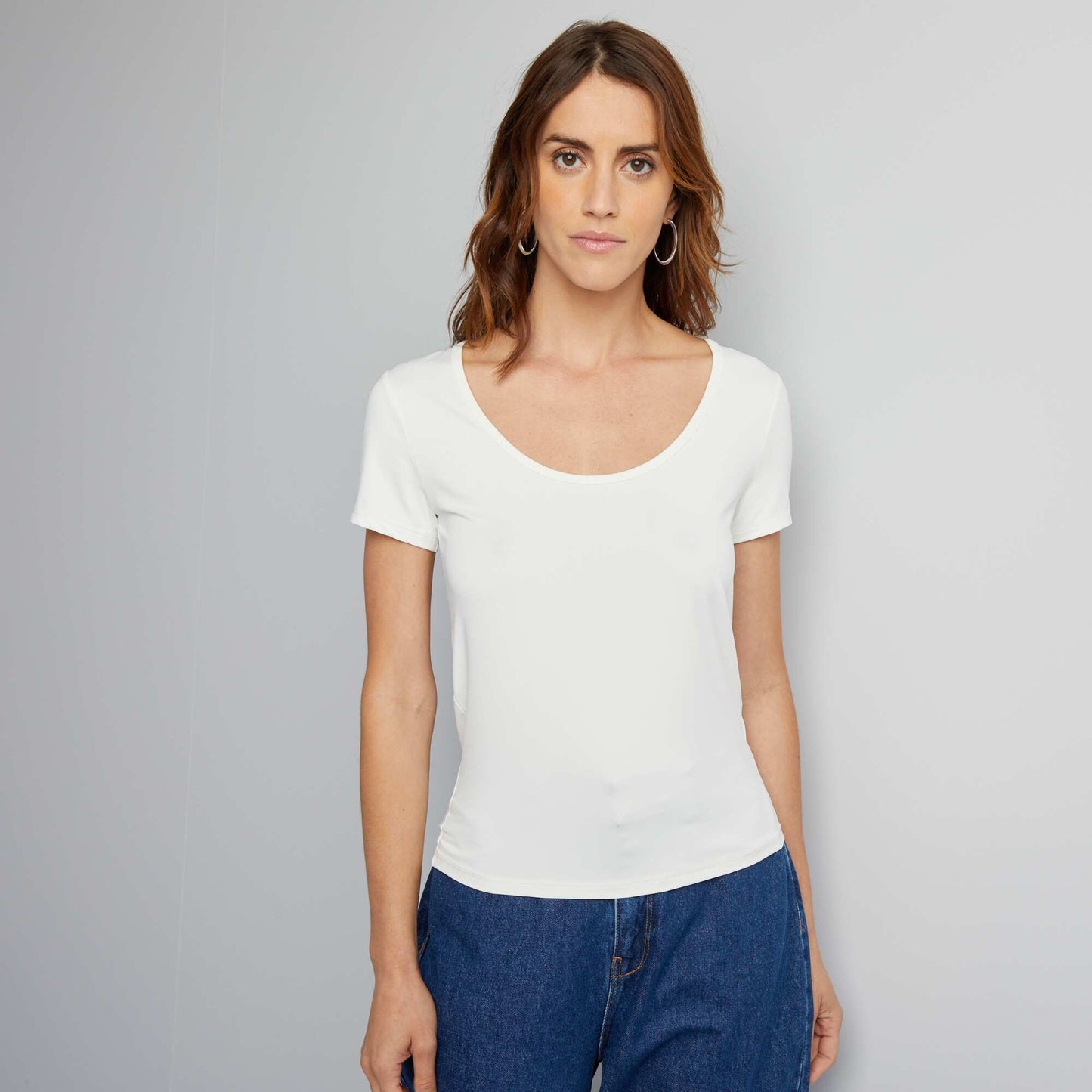 Short-sleeved microfibre T-shirt WHITE