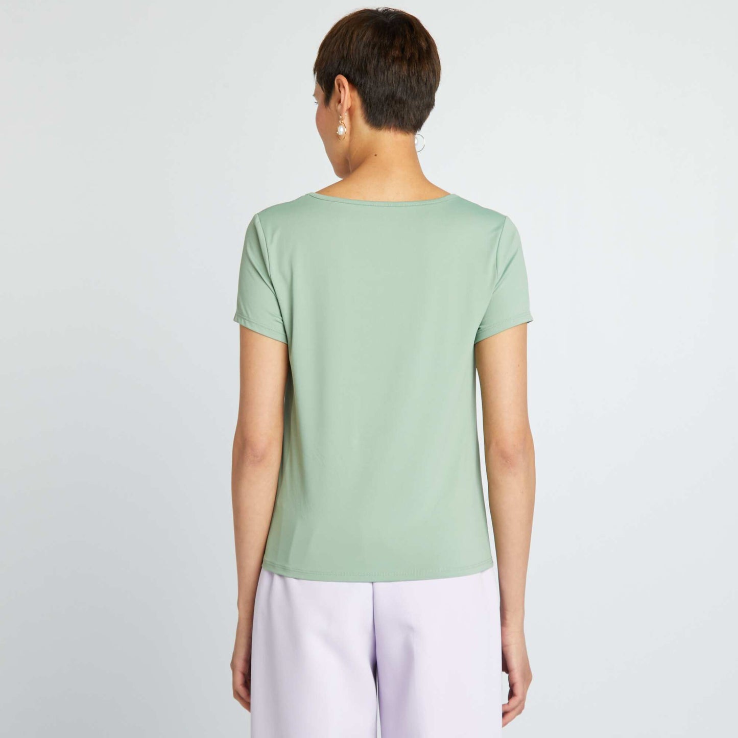 Short-sleeved microfibre T-shirt GREEN