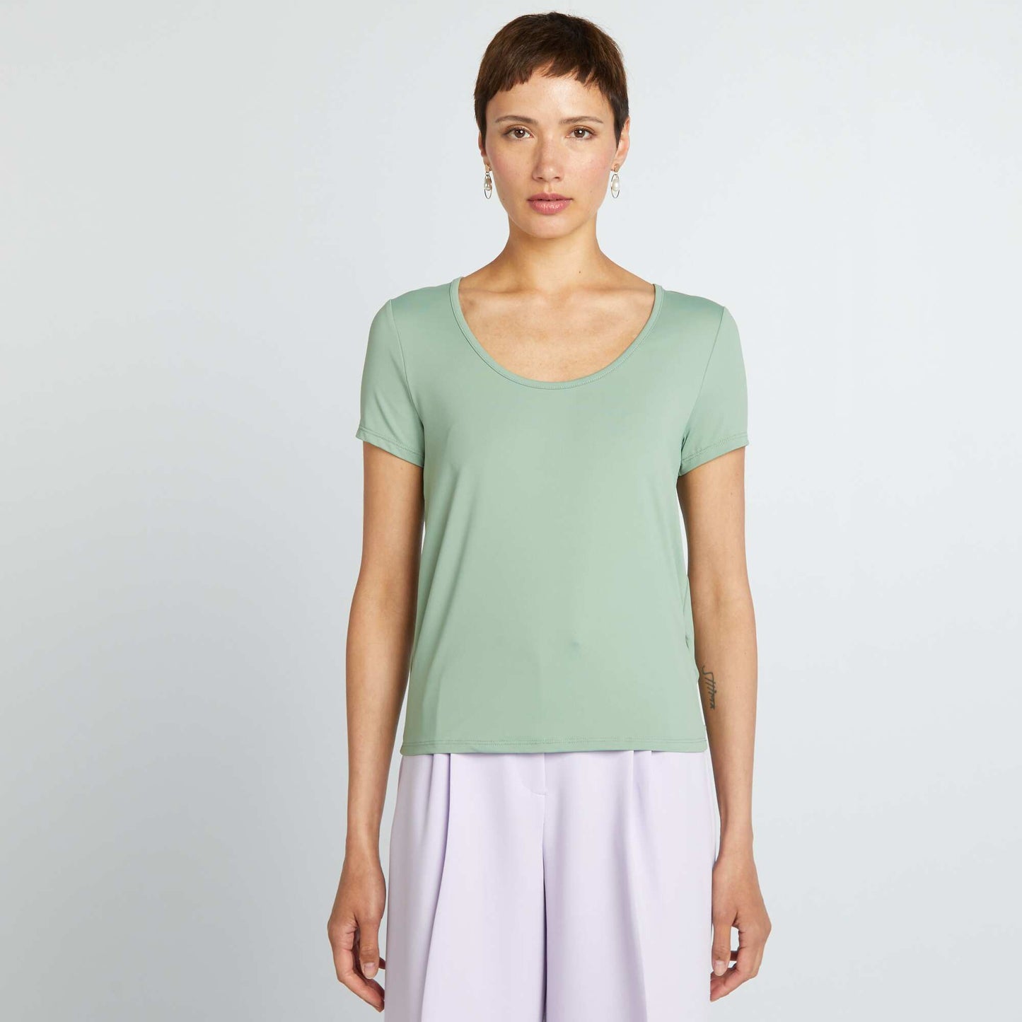 Short-sleeved microfibre T-shirt GREEN