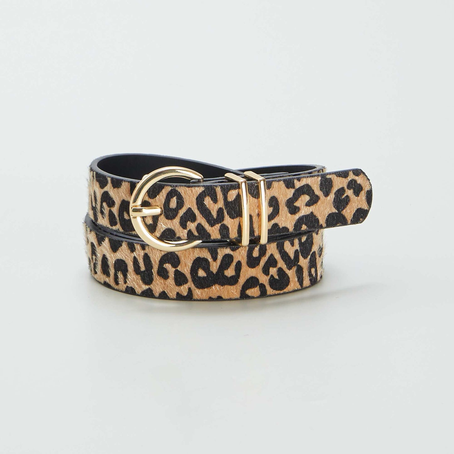 Imitation leopardskin belt BROWN