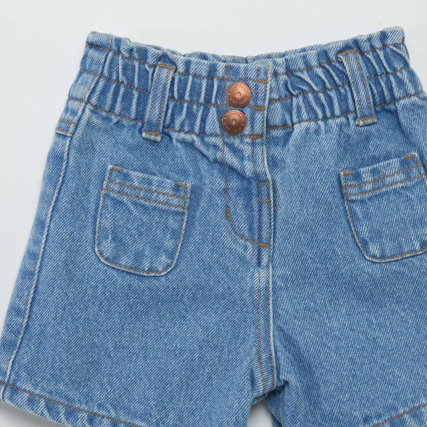 Denim paperbag shorts BLUE