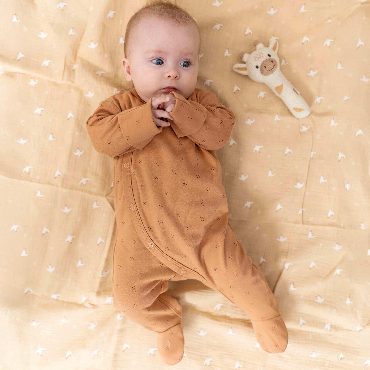 Sleepsuit + bodysuit - 2-piece set BROWN