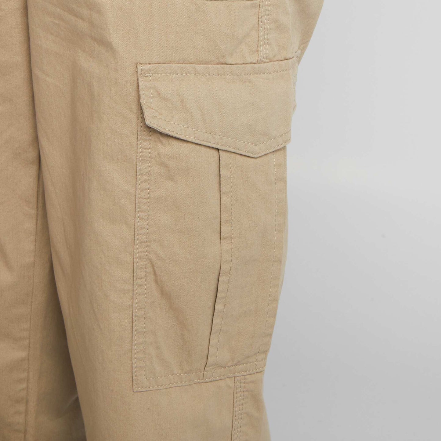 Wide-leg trousers with flap pockets BEIGE