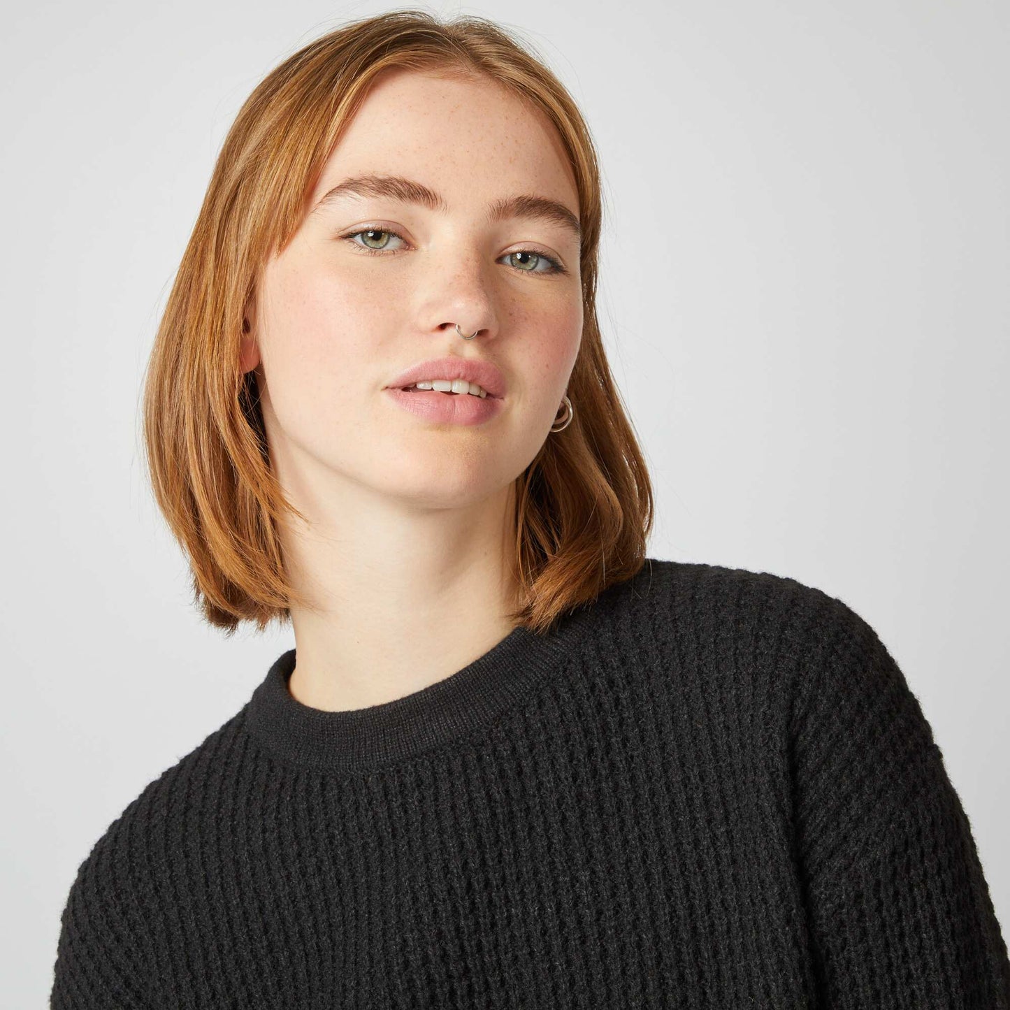 Stylish knit cropped jumper black