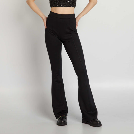 Flared/bootcut trousers made from stretch fabric black