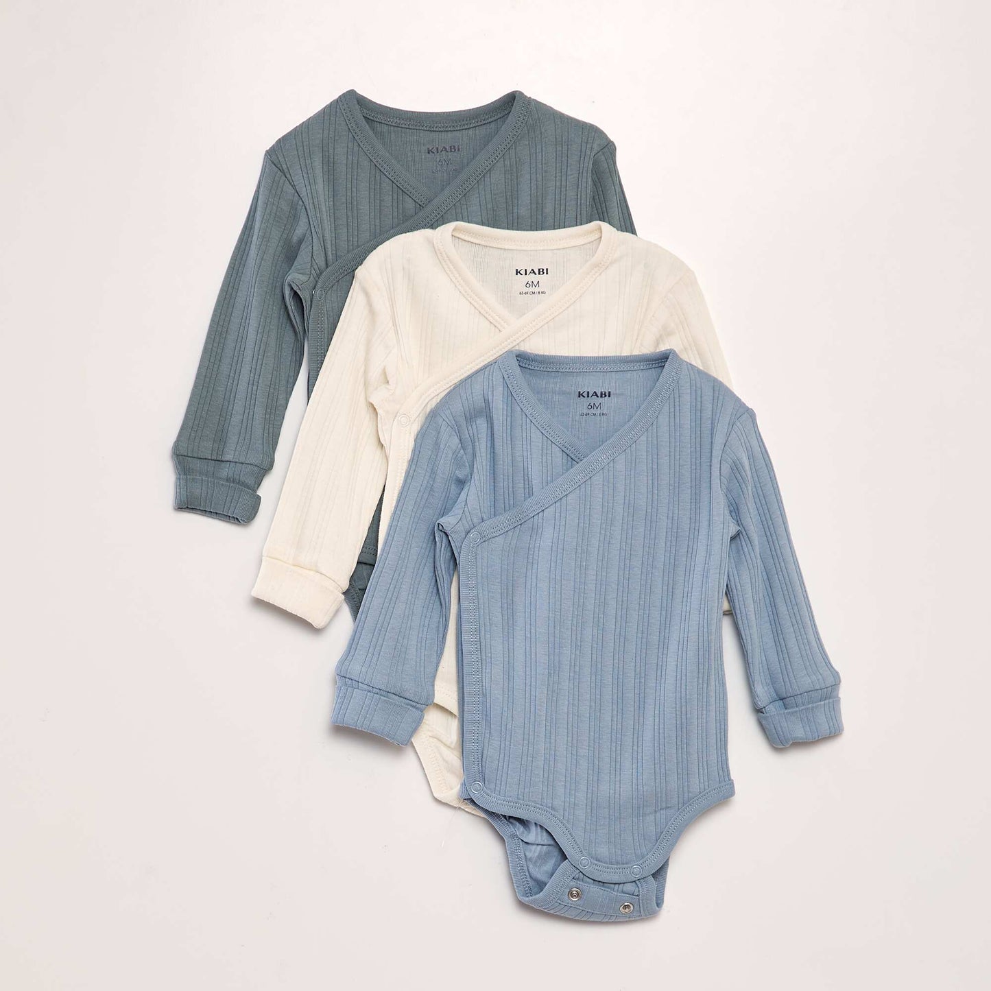 Pack of 3 adaptable bodysuits BLUE