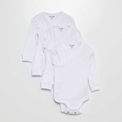 Pack of 3 adaptable bodysuits WHITE