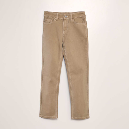 Plain straight-leg jeans BEIGE