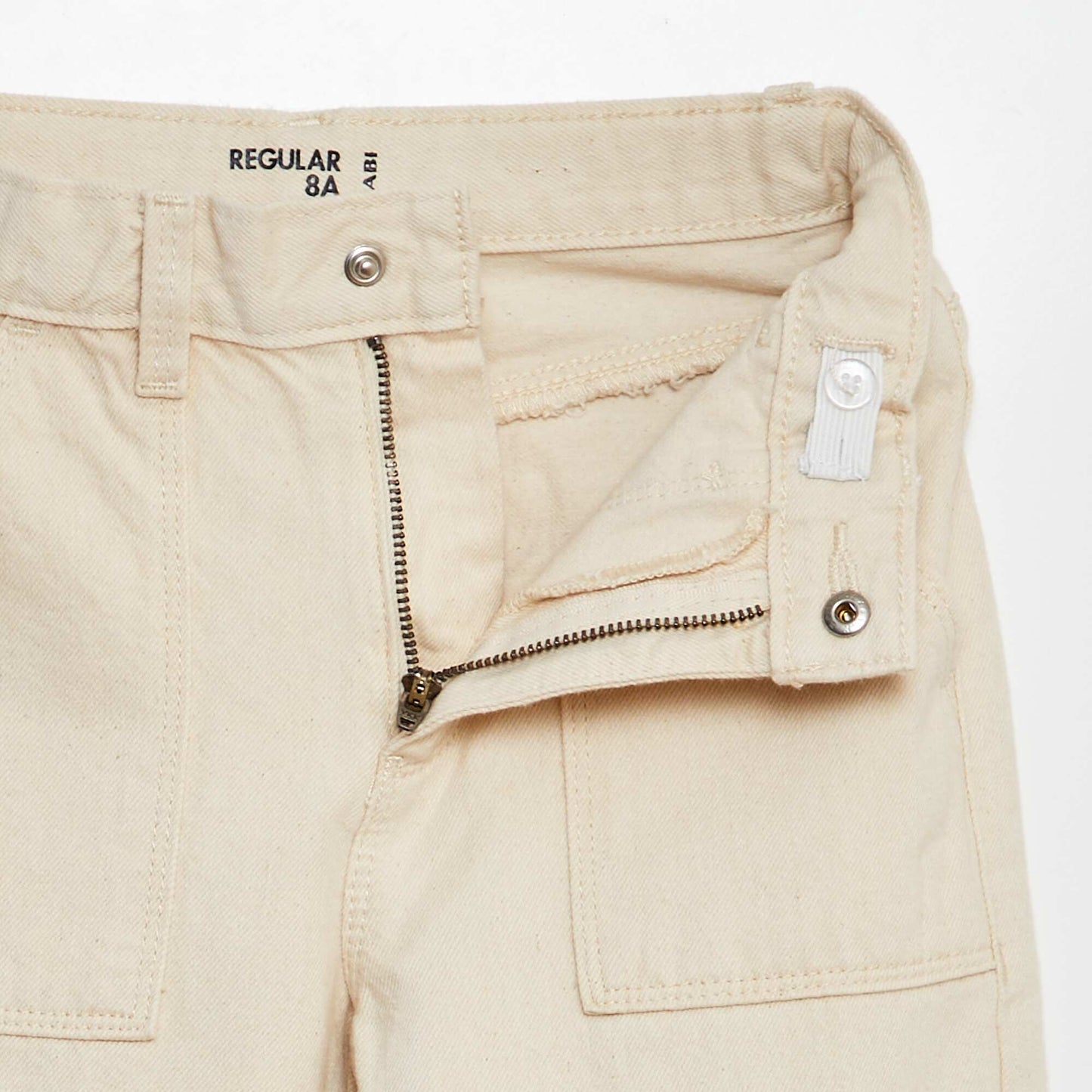 Multi-pocket denim trousers WHITE