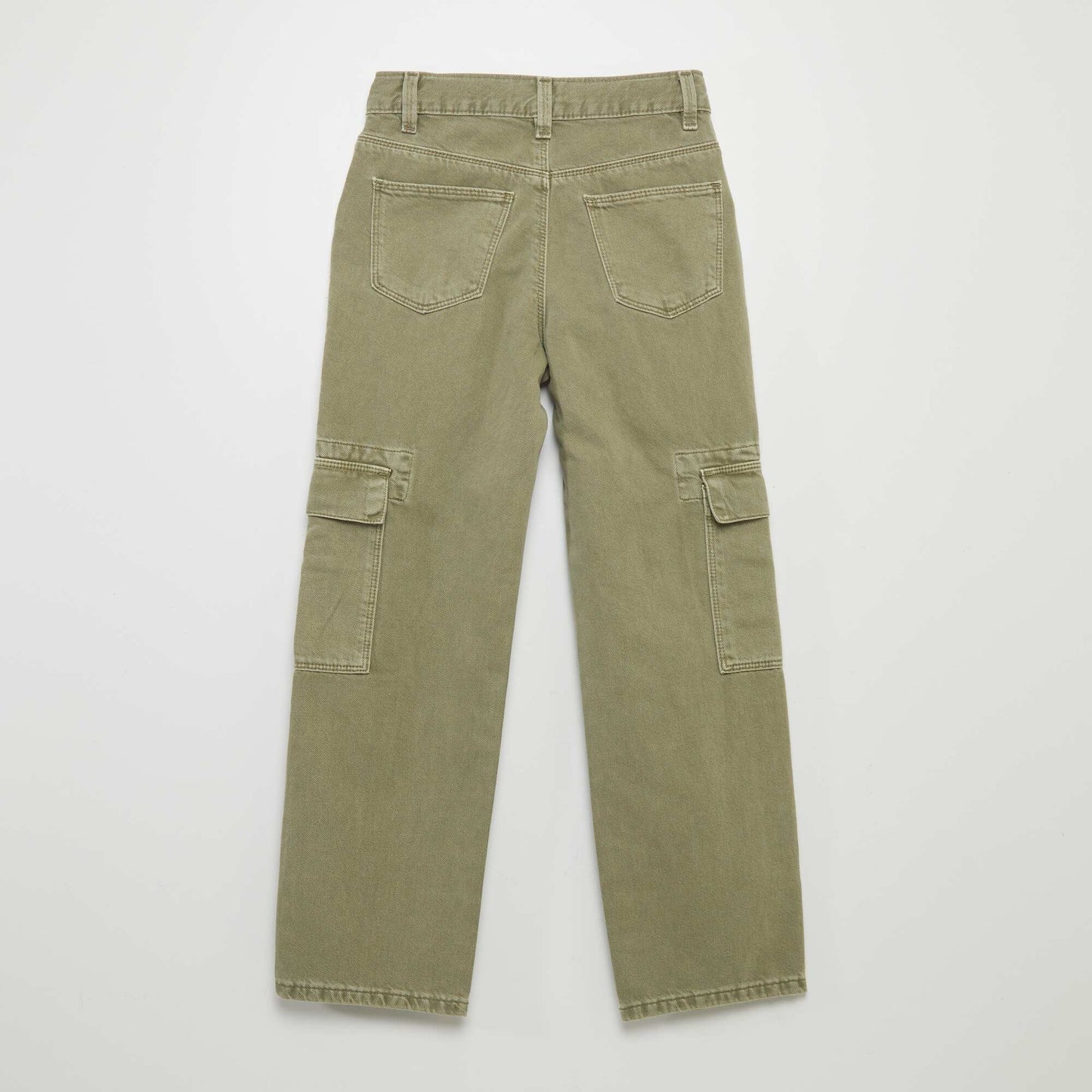 Multi-pocket denim trousers GREEN