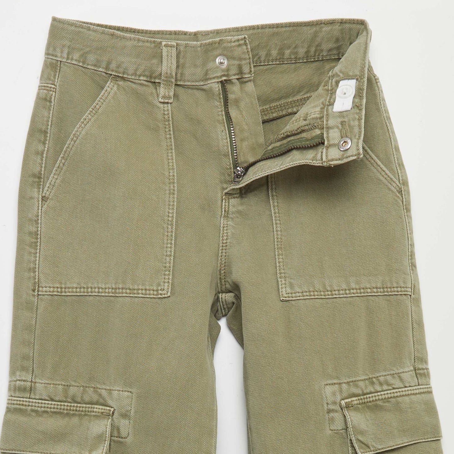 Multi-pocket denim trousers GREEN