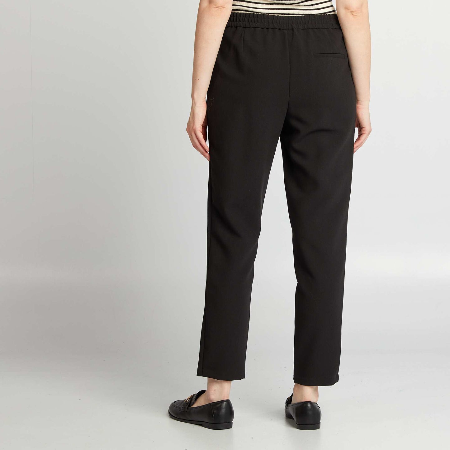 Jogger-style cigarette trousers black