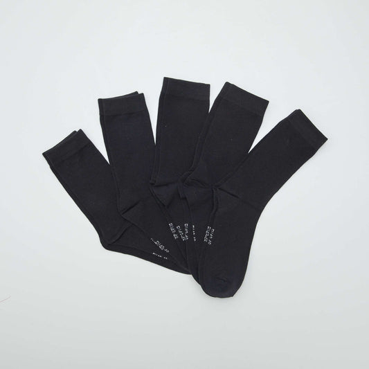 Pack of 5 pairs of socks BLACK