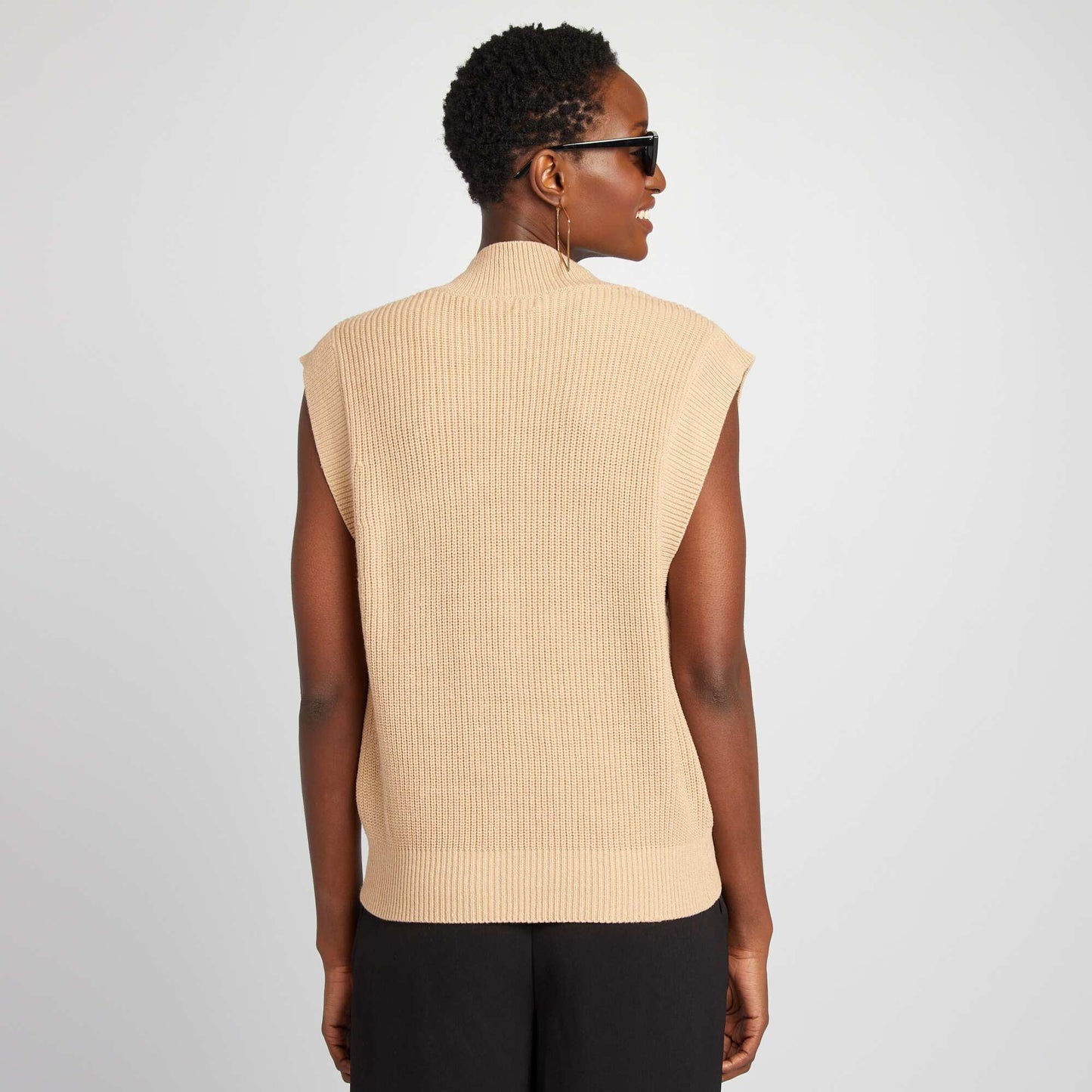 Knit tank top BEIGE