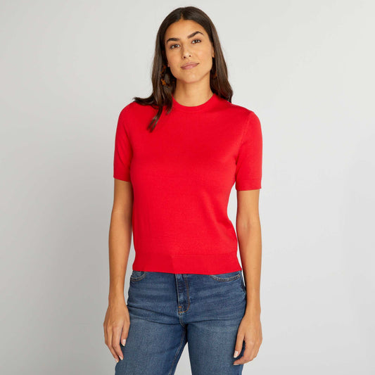 Short-sleeved sweater red