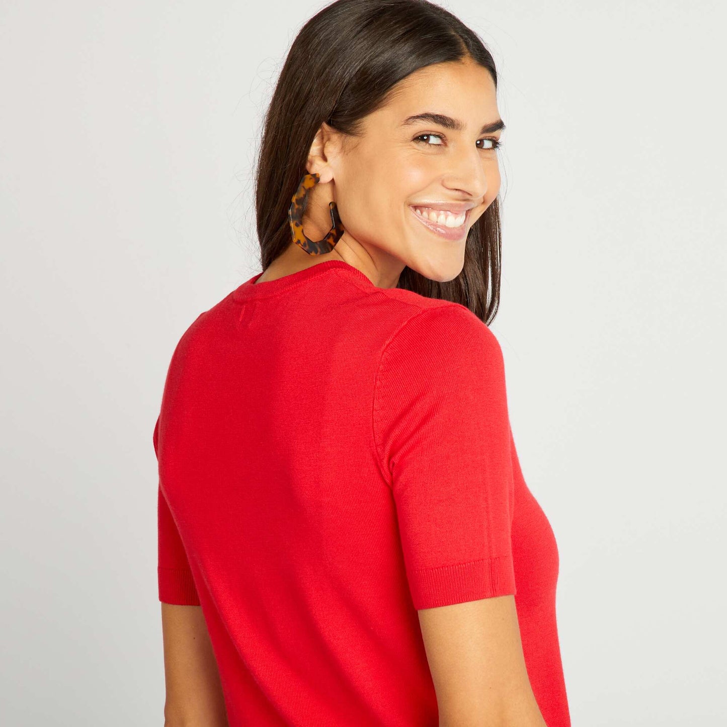 Short-sleeved sweater red