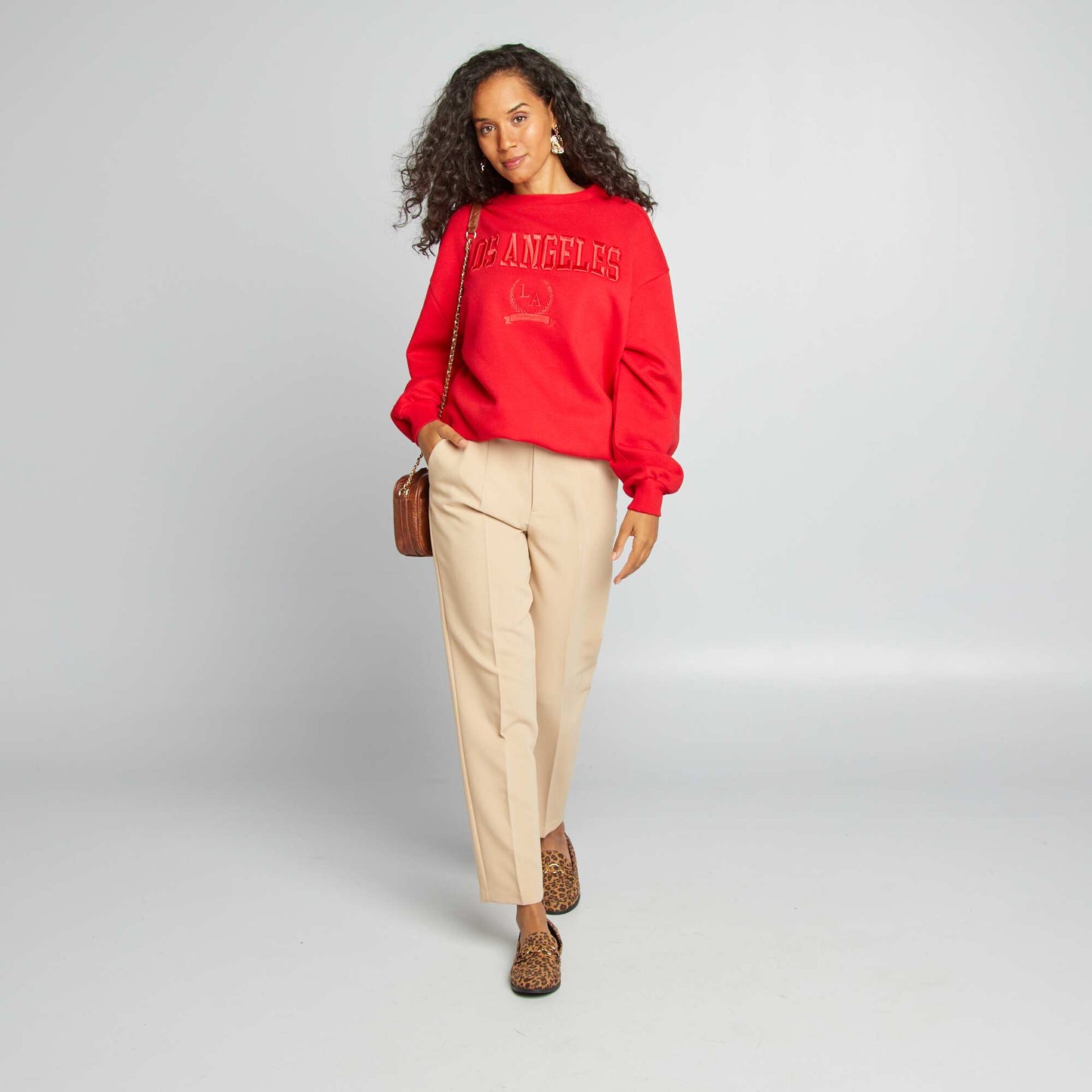 Varsity-style sweatshirt RED