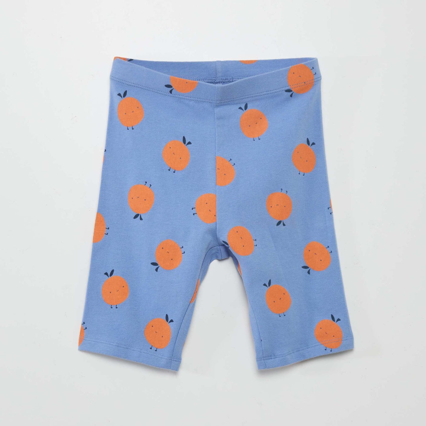 Printed stretch cotton cycling shorts BLUE