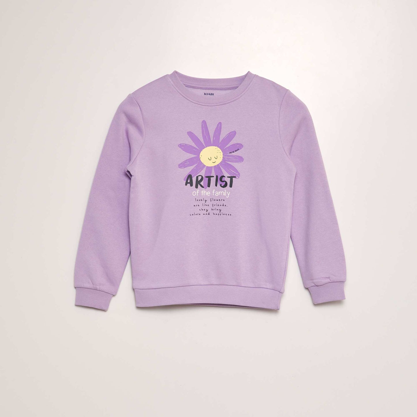 Round neck sweatshirt with lettering PURPLE