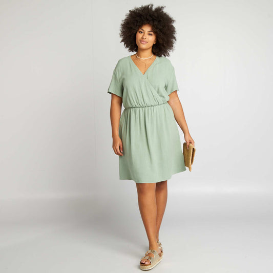 Short wrap dress GREEN