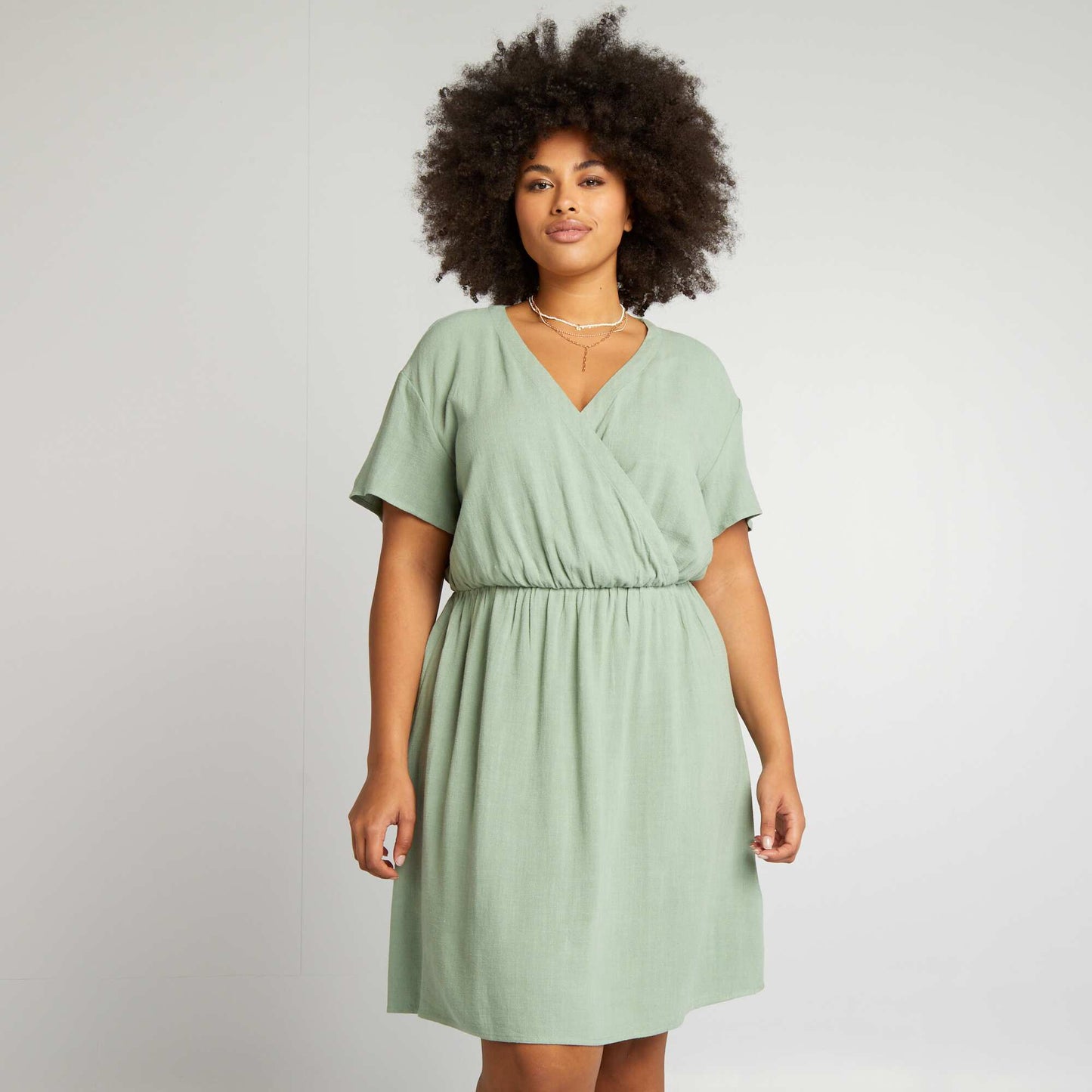 Short wrap dress GREEN