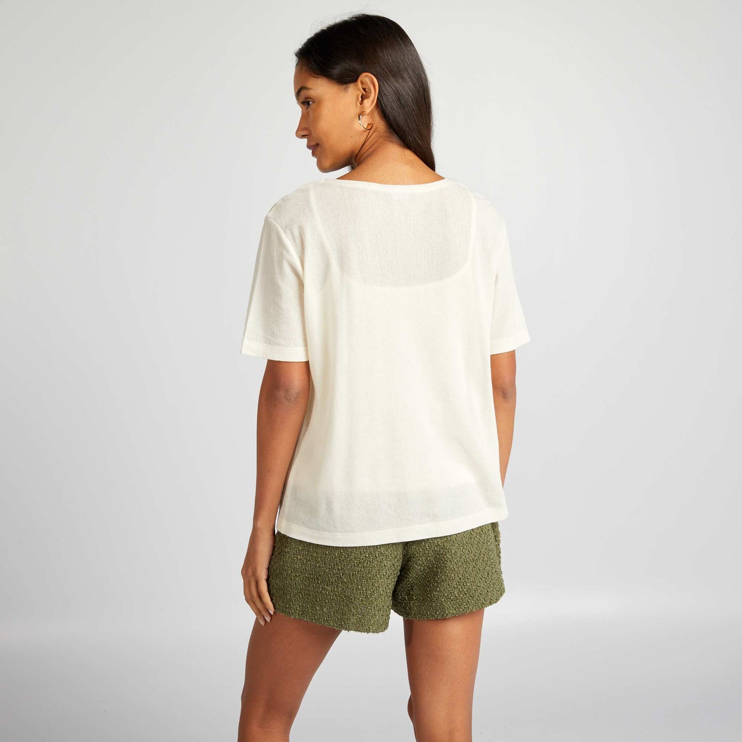 2-in-1 lined T-shirt WHITE