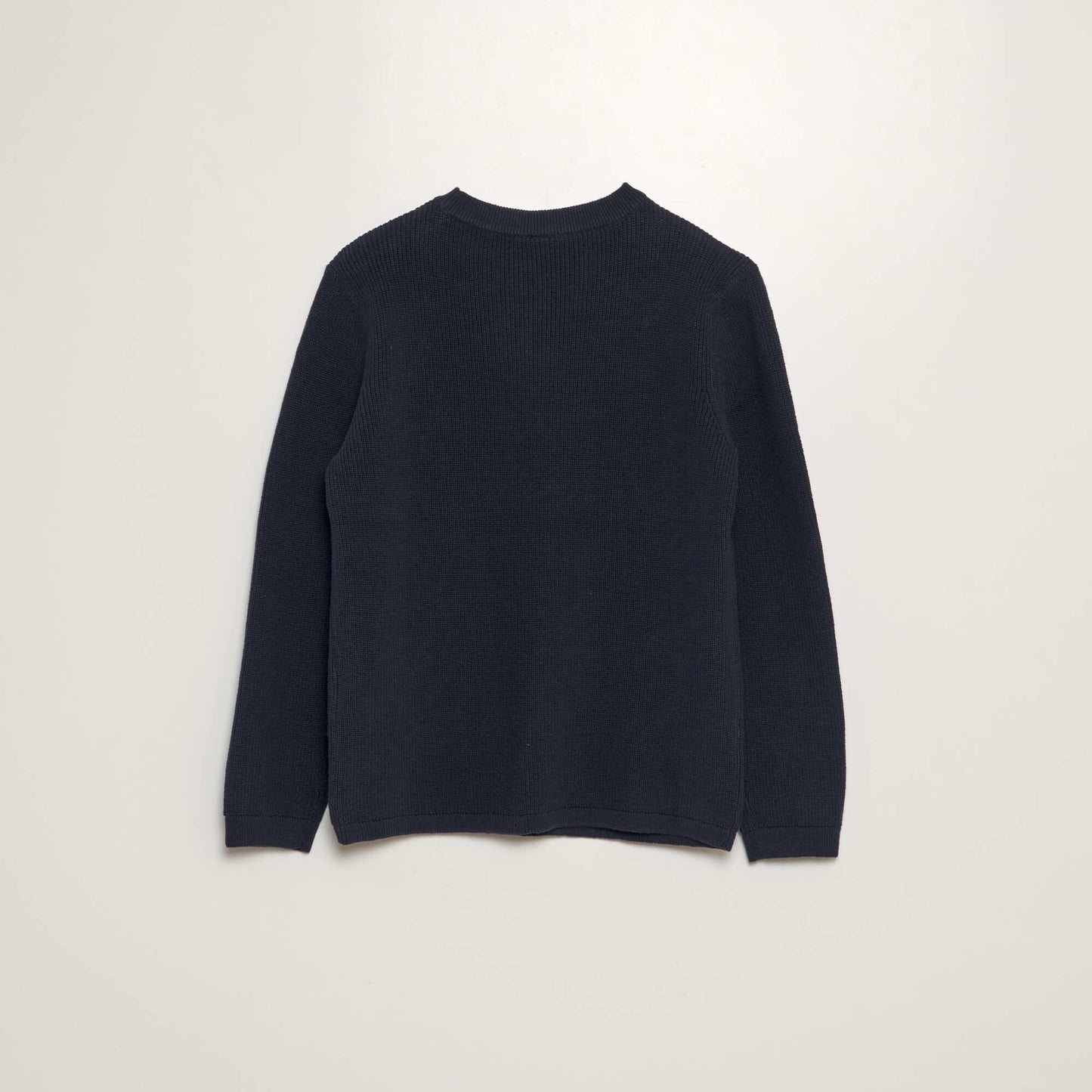 Round-neck knit sweater blue