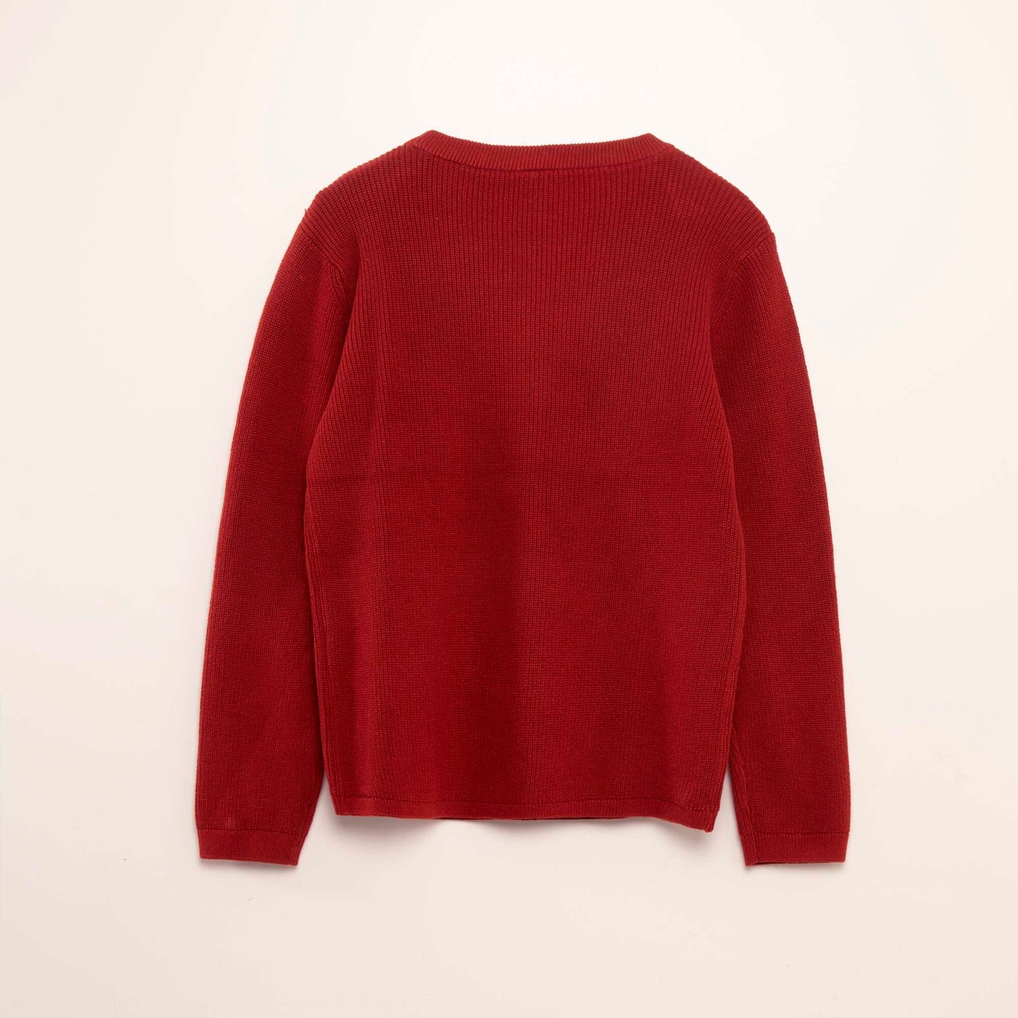 Round-neck knit sweater RED