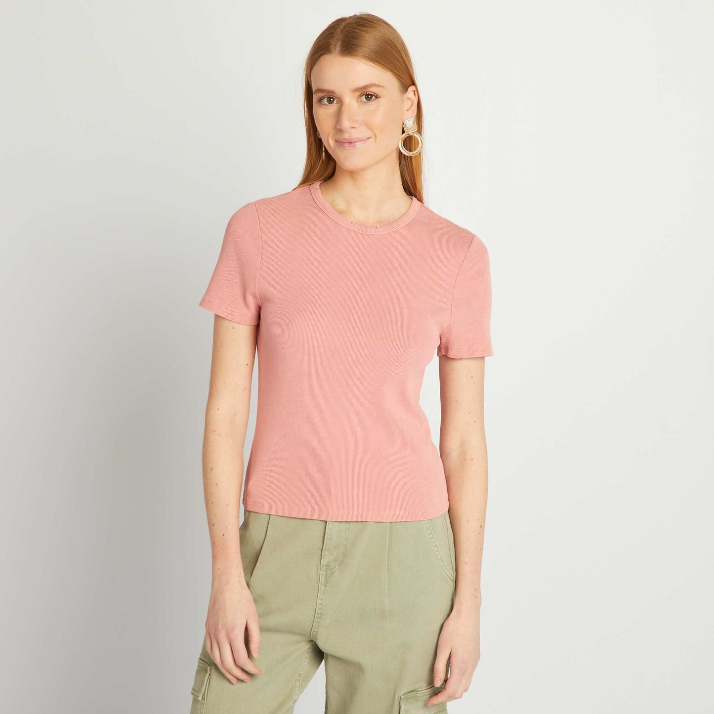 Ribbed T-shirt PINK