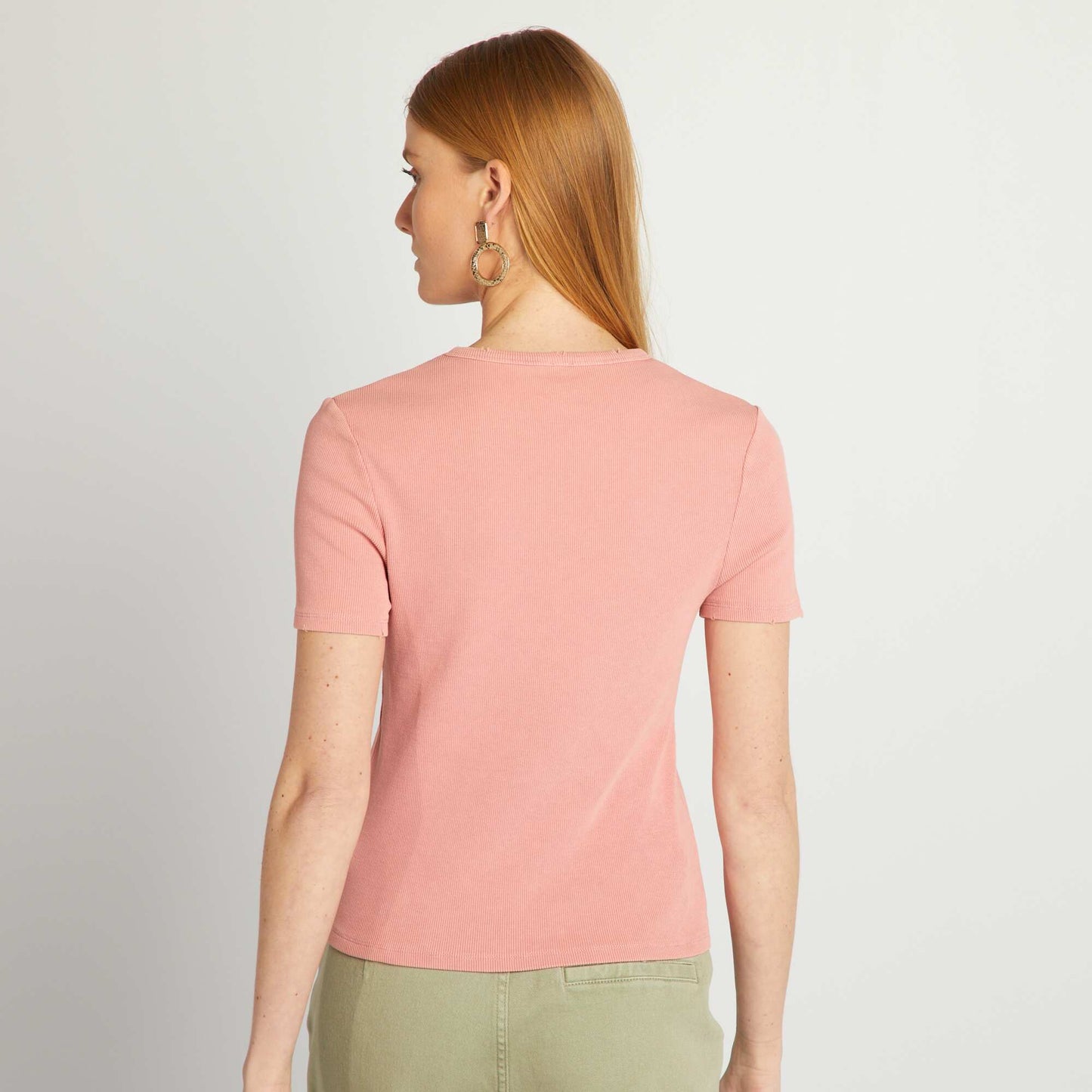 Ribbed T-shirt PINK